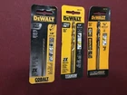 3 - New Dewalt Bits 1/4" Titanium, 1/8" Cobalt, Black & Gold. Price: $15.99.