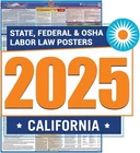 2025 California Labor Law Poster- State, Federal, Osha 25.5"X40", English New. Price: $42.94.