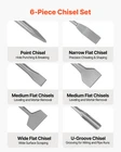 6PCS Sds Plus Chisel Set Point Flat U-groove For Rotary Hammer Concrete New. Price: $23.99.