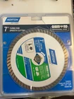 Norton 50509-038 7" Turbo Rim Diamond Blade Concrete Masonry Tile 7/8" Arbor Open. Price: $24.99.