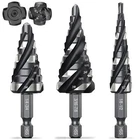 Four Spiral Flute Step Drill Set 3 Pcs Hss 1/8"-7/8" Unibit New. Price: $31.40.