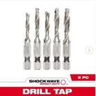Milwaukee Shockwave Sae Steel Drill Tap Set, 5-PIECE, 48-89-4874 (5-SIZES) New. Price: $26.70.