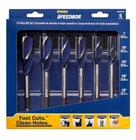 Irwin 1/2, 7/8, 2X3/4, 5/8 & Speedbor Triple Tapered Flute Wood Boring 6PC New. Price: $29.99.