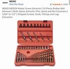 Neiko 04202A 55-PIECE Master Screw Extractor Bit Set New. Price: $40.00.