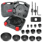 Hole Saw Set Hychika Kit With 3/4"-6"(19-152MM) 13PCS Blades New. Price: $35.99.