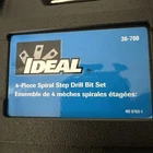 Ideal 36-700 Spiral Step Bit 4PC Kit Titanium Nitride Impact Rated New. Price: $198.00.