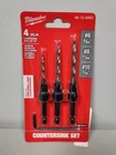 Milwaukee 48-13-5003 #6/#8/#10 Steel Countersink Drill Bit Set Piece -nib New. Price: $17.99.