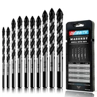10-PIECE Masonry Drill Bits Set For Tile Glass Ceramic Brick Wood, 1/8 To 1/2 In New. Price: $14.24.