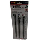 Performance Tool 3-PC Socket Adapter Set, Impact Grade, W9026, 1/4-3/8-1/2 New. Price: $13.45.