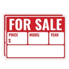 2PC For Sale Sign Car, 14 Inches By 10 - 20 Mil Polystyrene Plastic ... New. Price: $15.76.