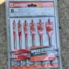 Crescent Speed Striker 8PC Screw Point Steel Paddle Bit Set 6IN For Wood New. Price: $13.95.