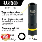Klein Tools 66016 2-IN-1 Impact Socket 1-1/8 And 15/16 Inch Deep New. Price: $136.68.