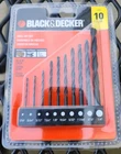 Black And Decker 10 Piece Drill Bit Set With Holder 15557 New Sealed Package. Price: $9.99.