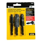 Titan 3PC Locking Impact Socket Adapters 1/4" Hex To 1/4, 3/8 & 1/2" Sq Dr 15210 New. Price: $32.89.