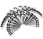 Kjiasiw 36PCS Ear Gauge 14G, 12G, 10G, 8G, 6G, 00G, Silver New. Price: $20.67.