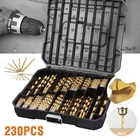 230PCS Hss Drill Bit Set Jobber Twist Flute Titanium Coated Metal Steel New. Price: $33.98.
