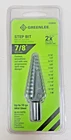 Greenlee GSB04 7/8" Step Bit #4 With 12 Hole Sizes New Sealed. Price: $44.99.