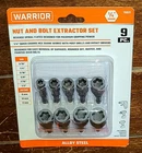 Warrior Pc. (1/4" Shank) Nut & Bolt Alloy Steel Extractor Set Item #70921 New. Price: $24.90.