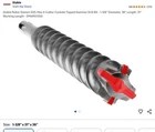 Diablo DMAMX1350 1-3/8" 36" Sds-max Rebar Drill Bit Open. Price: $105.00.