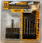 New 13 Pc Dewalt Titanium Nitride Coated Drill Bit Set & Case. Price: $21.38.