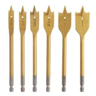 Spade Drill Set- Paddle Flat Bits, Hole Cutter, Titanium Coating, New. Price: $18.72.