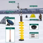 Ppolb Ice Fishing Auger, 8'' Bit, 40'' Cordless Nylon Drill Open. Price: $150.00.
