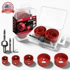 Hole Saw Set Pcs 1-2-1/8 Inch Carbon Steel Red For Soft Wood New. Price: $15.17.