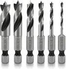 11401A 6 Piece Brad Point Drill Bit Set, Stubby For Wood, 1/4" Qui New. Price: $30.63.