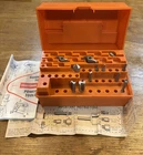 Vtg Sears Craftsman 25447 Orange Router Case W/12 Pieces & 1975 Guide Book Used. Price: $14.99.