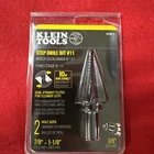 Klein Tools KTSB11 Double-fluted Step Drill Bit #11 (7/8" 1-1/8") New. Price: $17.99.