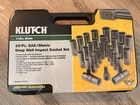 Klutch 1/2IN Drive Deep Impact Socket Set 29-PC. Sae/metric. Chrome Molybdenum. New. Price: $99.99.