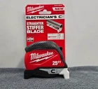 Milwaukee 25 Ft. Electrician's Magnetic Tape Measure 48-22-1027M New. Price: $28.99.