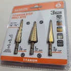 Warrior 3PC Titanium Step Drill Bits #91616 New Sealed. Price: $15.00.