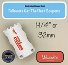 Milwaukee 1-1/4" Or Hole Dozer Bi-metal Saw 49-56-9613 Open. Price: $10.93.
