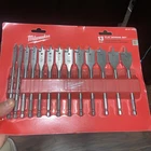 Milwaukee 48-27-1520 13PC Flat Boring Bit Set New. Price: $23.00.
