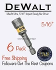 Lot Of Dewalt 5/16" Magnetic Nut Driver New Maxfit Ultra Impact Ready. Price: $14.61.