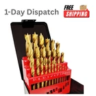 .hymnorq 25-PIECE Brad Point Wood Drill Bit Set 1-13MM Hss Titanium New. Price: $69.99.