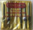 Vintage Craftsman Wood Screw Pilot Bits No. 9-4204 Partial Set (missing 2) Used. Price: $15.95.