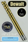 Pack Dewalt 1/8" X 2-3/4" Titanium High Speed Steel Drill Bit Hss New. Price: $8.27.