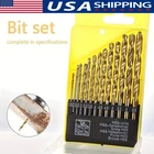 13PCS Hss Titanium Coated Twist Drill Bit Set 1.5-6.5MM Hex Shank For Wood Metal New. Price: $5.99.