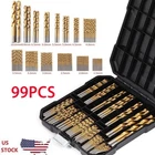 99PCS Drill Set 1/16"-3/8" Hss Titanium Multi Twist Metal Tools New. Price: $13.99.