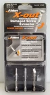 Alden 3719P X-out 3PC Damaged Screw Extractor Set, No 6-8, 8-12, 12-14, New. Price: $19.95.
