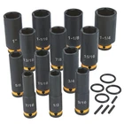 Klutch 1/2IN. Drive Deep Impact Socket Set, Sae, Chrome Molybdenum, 13 Pcs. New. Price: $54.99.