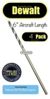 4 Pack 1/8" Dewalt 6" Black And Gold Hss Aircraft Length Twist Drill Bit New. Price: $13.99.