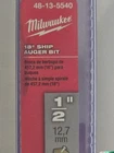 Milwaukee 1/2" 18" Ship Auger Drill Bit W/ 5/16 Hex Shank #48-13-5540 New. Price: $19.50.