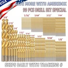 99PCS Drill Set 1/16"-3/8" Hss Titanium Multi Twist Wood Tools New. Price: $13.95.