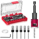 Burmong 5-PC Countersink Drill Bit Set, Adjustable Depth Stop, 1/4" Hex Shank New. Price: $38.38.