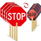 Estleys 4 Pack Stop Slow Sign, 13 X Handheld Small Signage, Red New. Price: $45.96.
