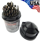 Cle Line 29PC Jobber Drill Bit Set Hi-moly M7 Black & Gold 3 Flats 1/16-1/2 Usa New. Price: $126.99.
