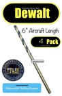 Pack 1/4" Dewalt 6" Black And Gold Hss Aircraft Length Twist Drill Bit New. Price: $13.99.